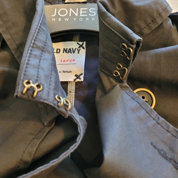 Old Navy Vintage Button Up Trench Coat Large Women's - Picture 8 of 16